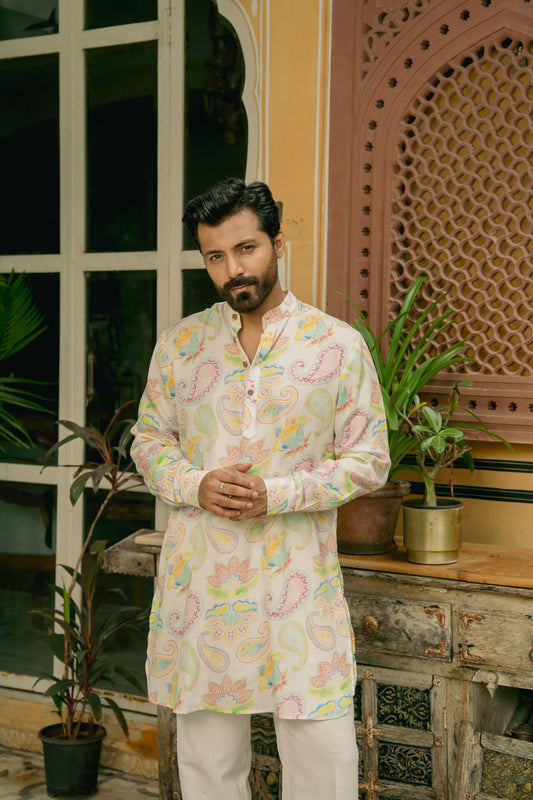 PASTEL PAISLEY GANGANAGERY KURTA