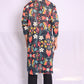 MULTI COLOR , HANDLOOM BRUCE RETRO FLORAL KING PRINT KURTA WITH PAJAMA
