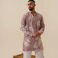 MULMUL MEN'S PINK KURTA IN ZIPPER