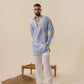 MULMUL MEN'S BLUE KURTA IN ZIPPER