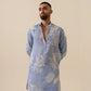 MULMUL MEN'S BLUE KURTA IN ZIPPER
