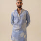 MULMUL MEN'S BLUE KURTA IN ZIPPER