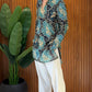 ROYAL FESTIVE DESIGNER SHORT KURTA WITH WHITE WIDE-LEG TROUSERS