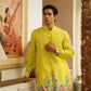 CITRUS SPLASH YELLOW CAMELLIA FLOWER KURTA