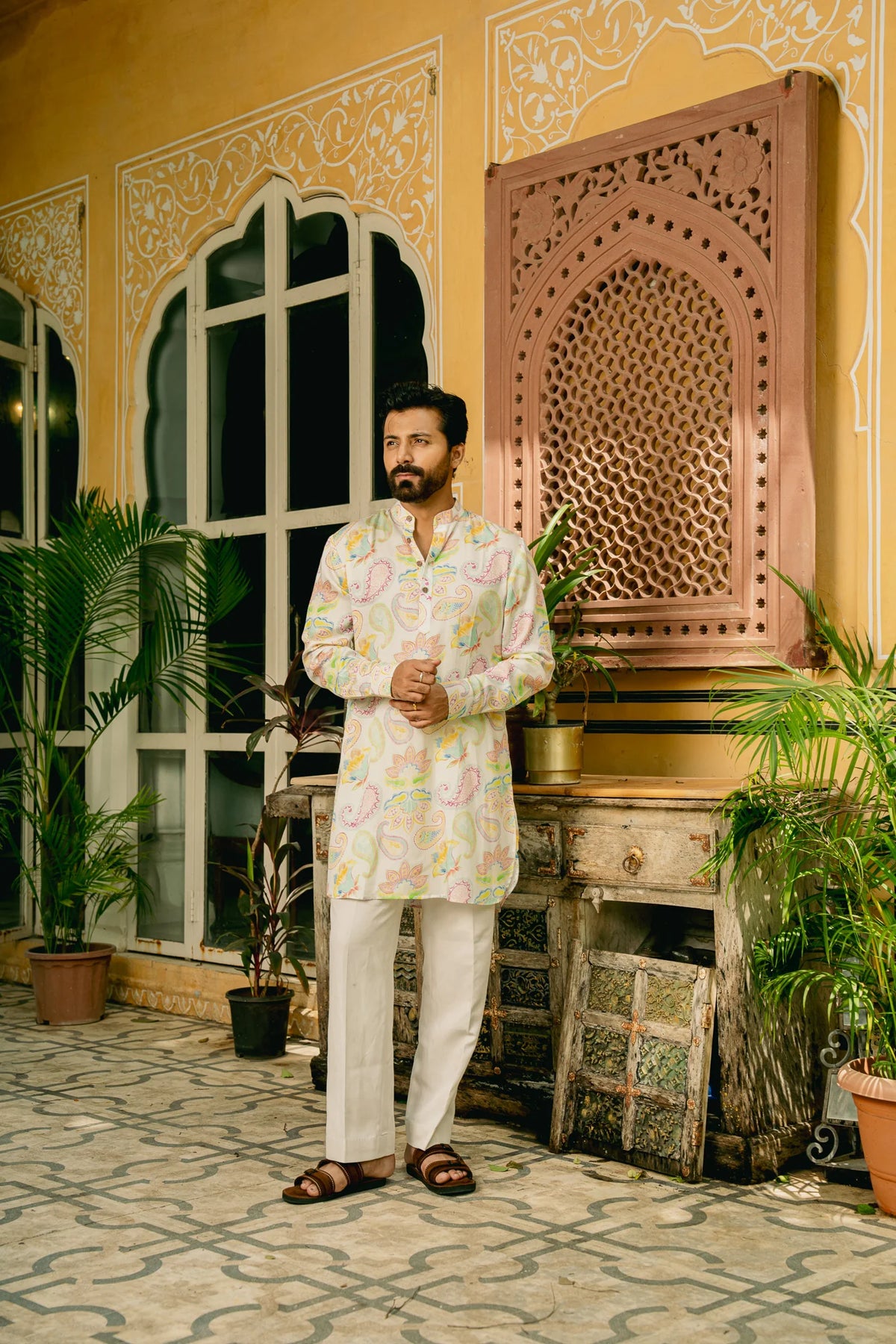 PASTEL PAISLEY GANGANAGERY KURTA