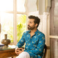 BLUE CERULEAN PETAL KURTA