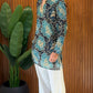 ROYAL FESTIVE DESIGNER SHORT KURTA WITH WHITE WIDE-LEG TROUSERS