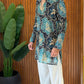 ROYAL FESTIVE DESIGNER SHORT KURTA WITH WHITE WIDE-LEG TROUSERS