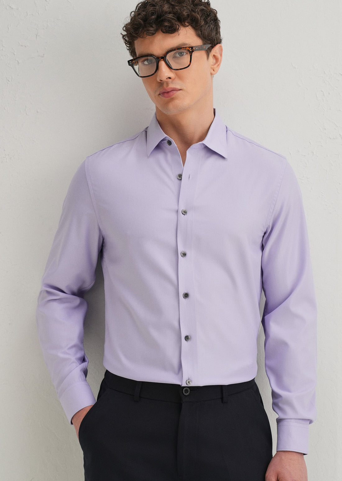 LAVENDER STITCHLESS PLACKET PREMIUM WRINKLE-FREE SHIRT