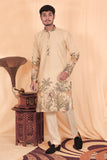 KING MEN PRINTED KHADI COTTON STRAIGHT KURTA