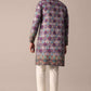 FESTIVE PURPLE SILK DAMAN PRINT MEN KURTA SET