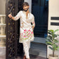 WHITE COW WITH LOTUS PRINTED KURTA SET