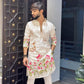 WHITE COW WITH LOTUS PRINTED KURTA SET