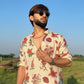 IVORY ROSE PRINTED KURTA PAJAMA SET FOR MEN'S