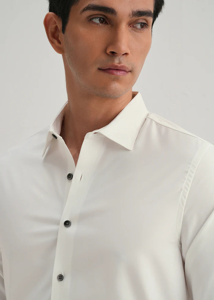 OFF-WHITE STITCHLESS PLACKET PREMIUM WRINKLE-FREE SHIRT