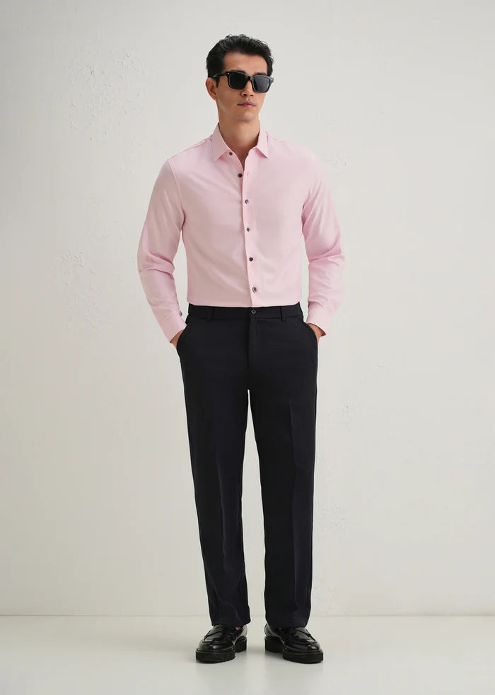 PINK STITCHLESS PLACKET PREMIUM WRINKLE-FREE SHIRT