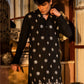 Black Cotton Blend Gold Patran Work KURTA