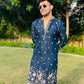 MEN'S BLUE KENZO BEAD WORK EMBROIDERED KURTA SET